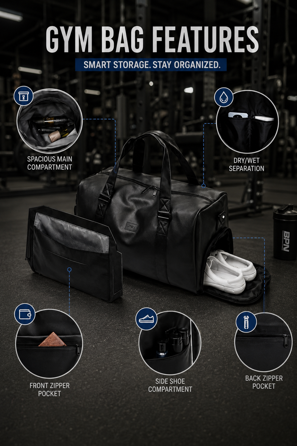 GORRILA GEARZ Waterproof Gym Duffel Bag