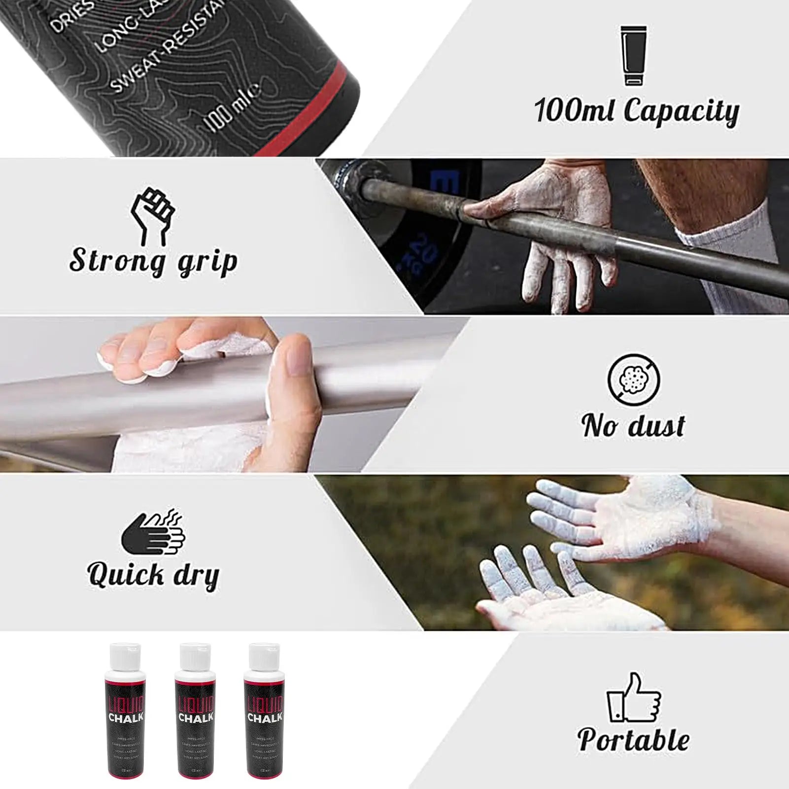 GORILLA GEARZ 50ml/100ml Lifting Chalk  Sweat-Resistant Workout Magnesium Powder unlock your power