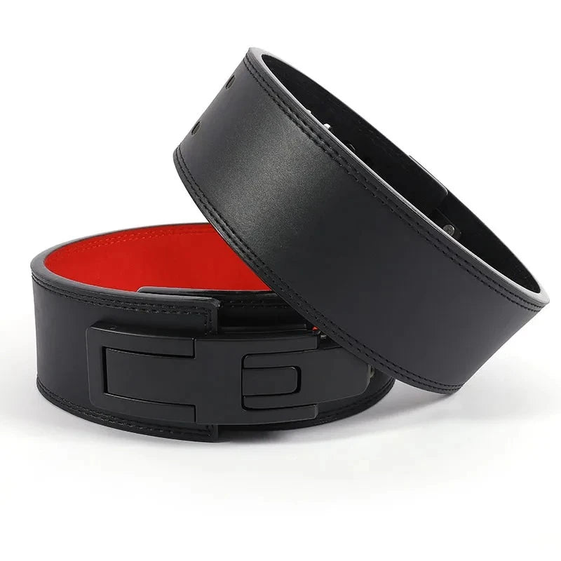 GORRILA GEARZ Weightlifting Belt : Leather Lever Buckle Waist Support Powerlifting Strong Pull Squat Deadlift Gym Training Powerlifters