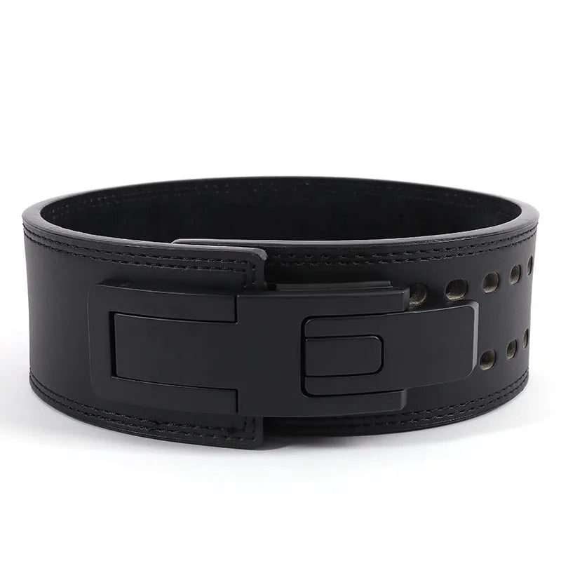 GORRILA GEARZ Weightlifting Belt : Leather Lever Buckle Waist Support Powerlifting Strong Pull Squat Deadlift Gym Training Powerlifters