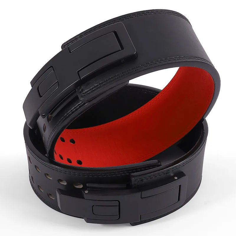 GORRILA GEARZ Weightlifting Belt : Leather Lever Buckle Waist Support Powerlifting Strong Pull Squat Deadlift Gym Training Powerlifters