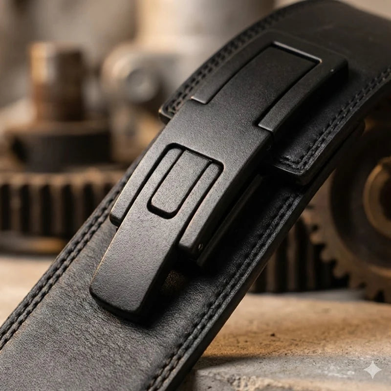 GORRILA GEARZ Weightlifting Belt : Leather Lever Buckle Waist Support Powerlifting Strong Pull Squat Deadlift Gym Training Powerlifters