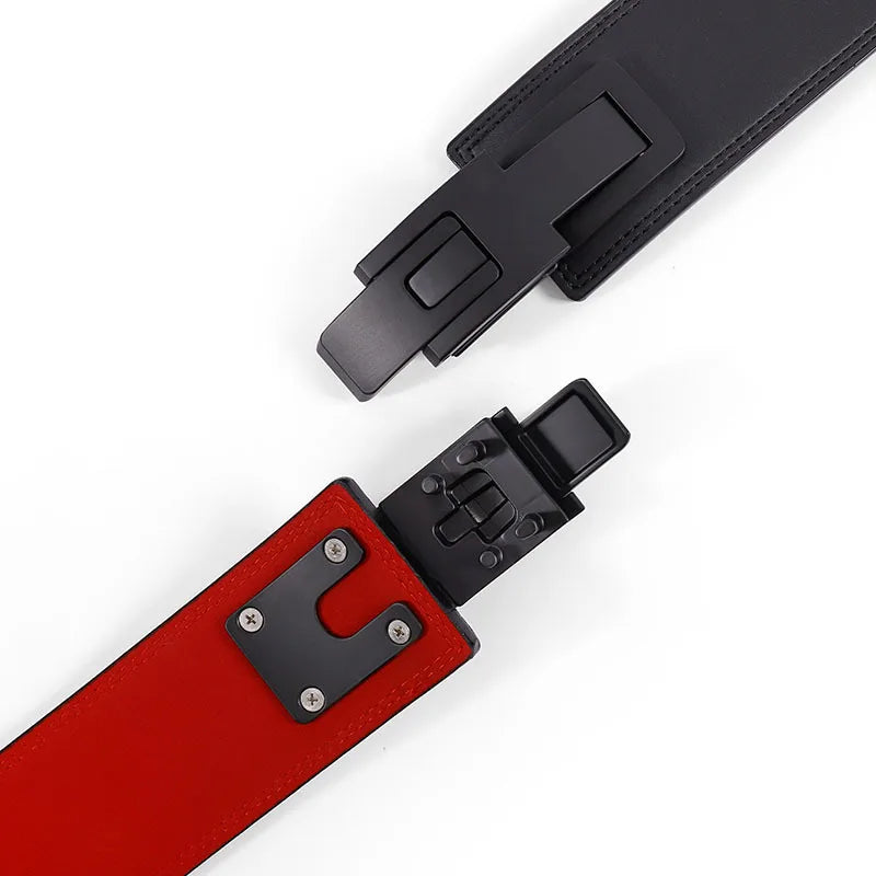 GORRILA GEARZ Weightlifting Belt : Leather Lever Buckle Waist Support Powerlifting Strong Pull Squat Deadlift Gym Training Powerlifters