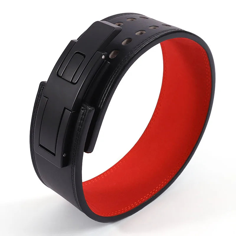 GORRILA GEARZ Weightlifting Belt : Leather Lever Buckle Waist Support Powerlifting Strong Pull Squat Deadlift Gym Training Powerlifters