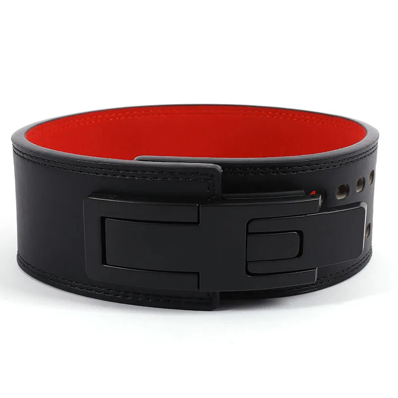 GORRILA GEARZ Weightlifting Belt : Leather Lever Buckle Waist Support Powerlifting Strong Pull Squat Deadlift Gym Training Powerlifters