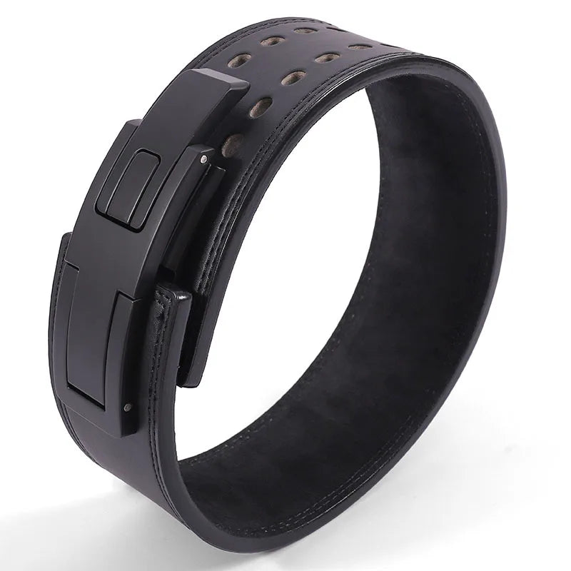 GORRILA GEARZ Weightlifting Belt : Leather Lever Buckle Waist Support Powerlifting Strong Pull Squat Deadlift Gym Training Powerlifters